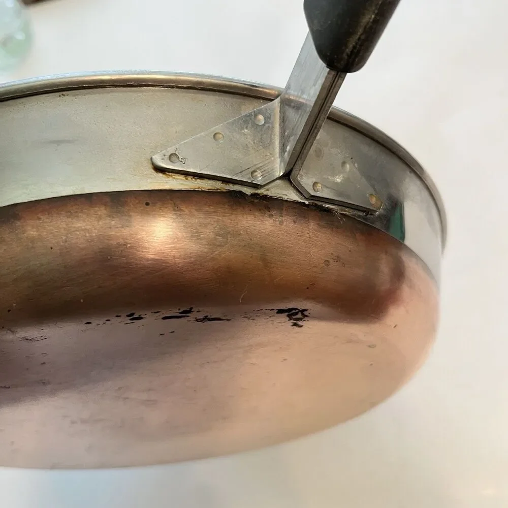 Vintage Revere Ware Copper Bottom 10 Inch Skillet No Lid
